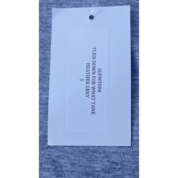 Super Muse Women’s Heather Gray Cotton Turndown For What Tank Size S - Picture 6 of 15